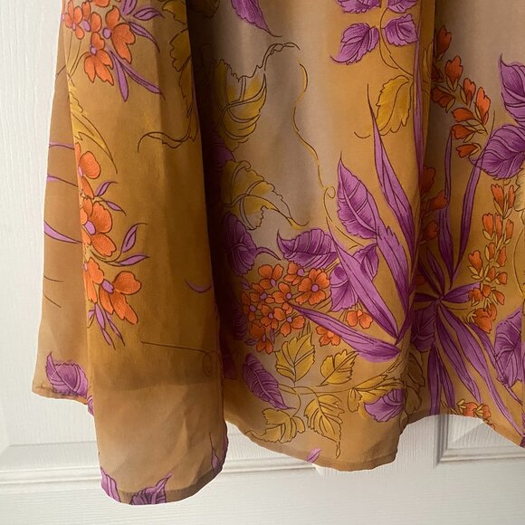 Anthropologie Gold and Purple Floral Mini Dress - Picture 5 of 7